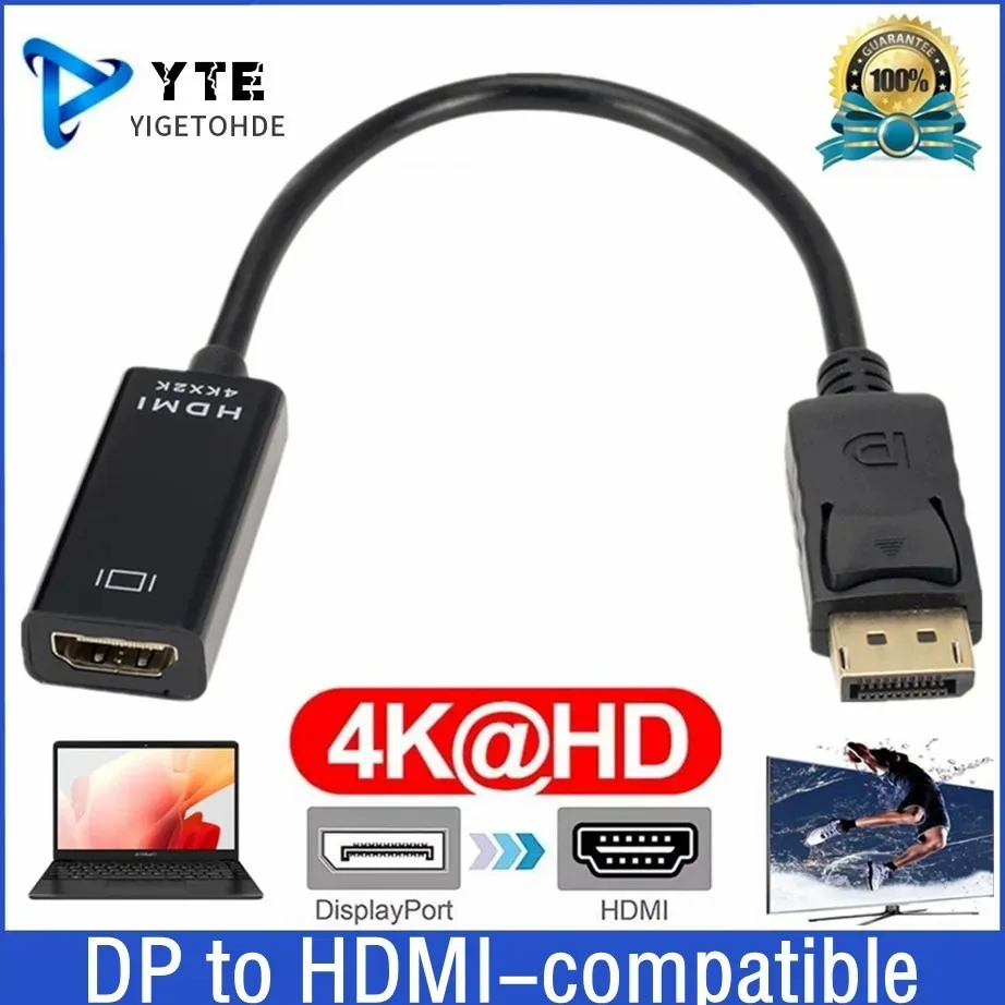 DP To HDMI-compatible Cable Adapter 4K 1080P DisplayPort to Hdmi-compatble Male To Female Converter For PC TV Projector Monitor