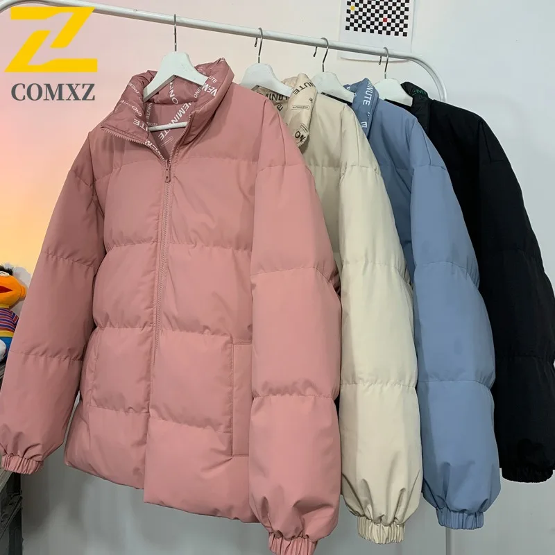 

COMXZ Casual Stand Collar Men Padded Jacket Outdoor Biking Thick Warm Parka Urban Street Style Light Cozy Winter New Apparel