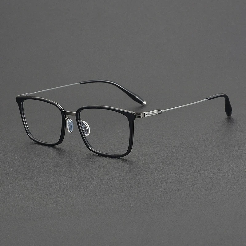 إطار نظارات مربع ياباني من التيتانيوم بدون مسامير 202502 قصر النظر للرجال مصمم خلات وصفة طبية للنساء نظارات حجب زرقاء