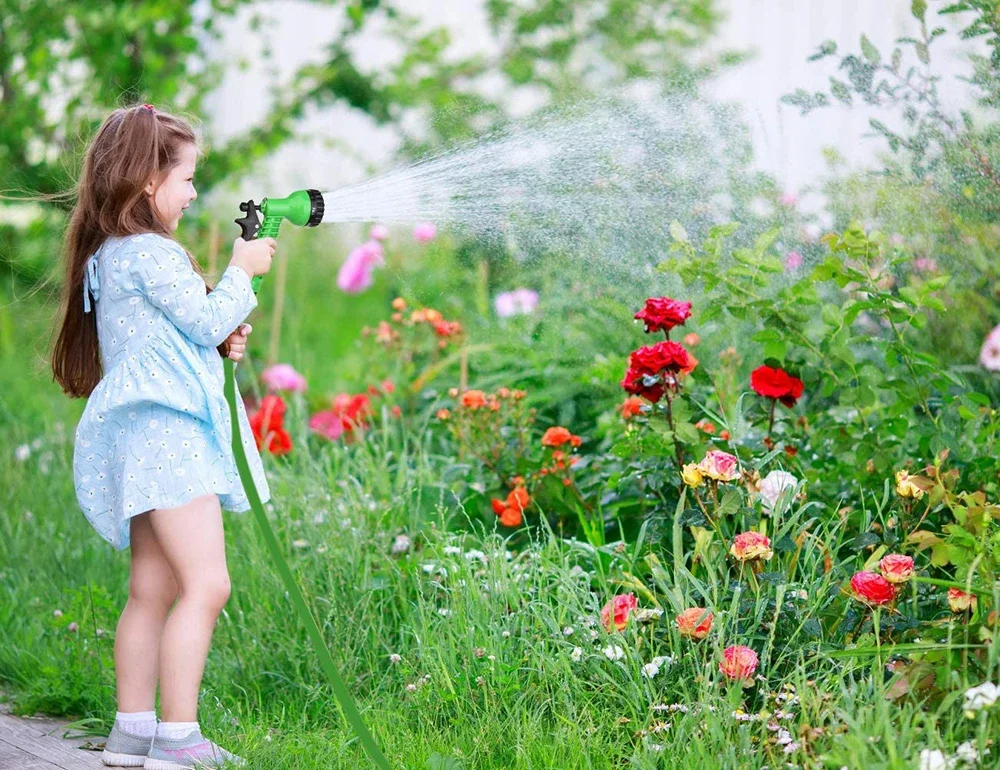 Раздвижной садовый шланг для воды, модель 7 с функцией распылителя, трехслойная латексная водопроводная труба с сердечником и ткань сверхпрочности 25-200 футов