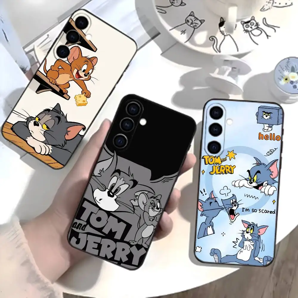 

U-Tom And J-Jerry Phone Case For Samsung Galaxy A73,21,22,32,71,53,52,51,80,5G Soft Black Cover