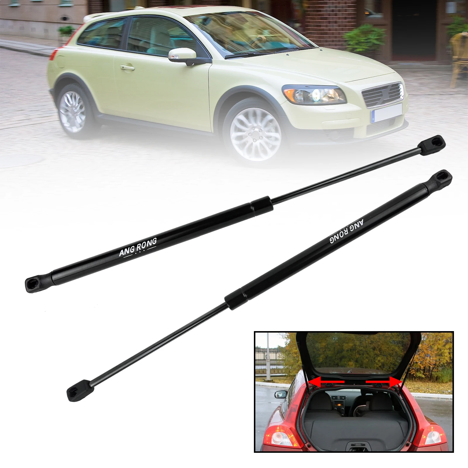 Image of 2x Heckklappen-Gasdruckfedern für Volvo C30 533 Schrägheck 2006-2012 OEM 30657235 31278323 1635434180