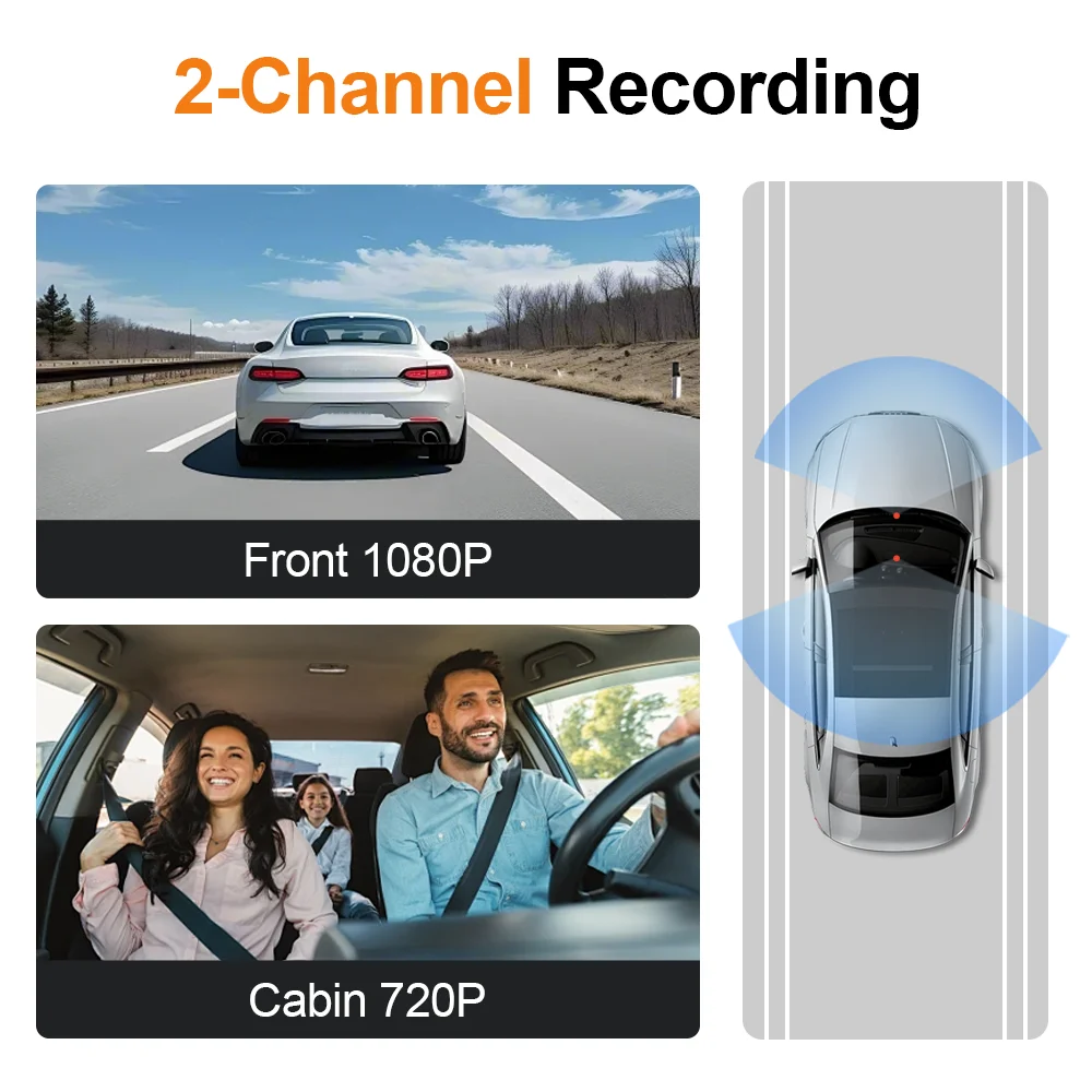 ZKCAMSPY Dual Lens Dash Cam 1080P Vehicle Car DVR Recorder Black Box G-Sensor 24h Parking Loop Recording Driving Video Camera