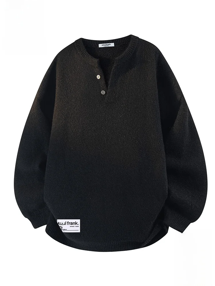 

PaulFrank Bla Knitted Casual Sweater for Men Autumn Season American Trendy Brand Comfortable Polyester Fiber V-Ne Sweatirt