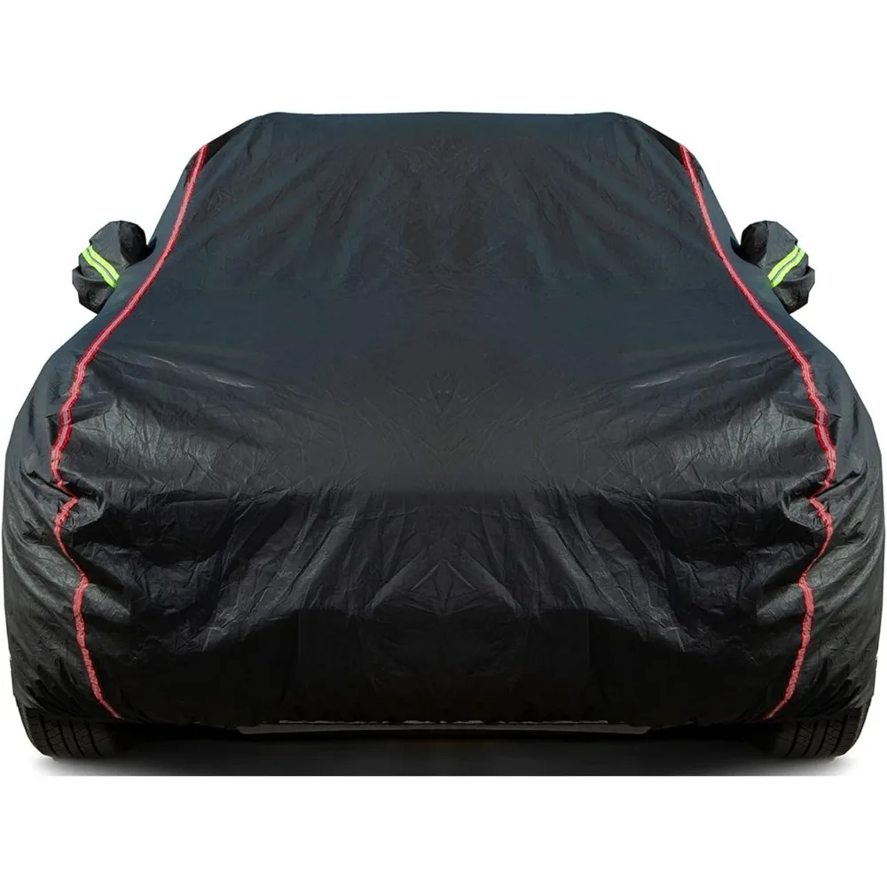 

Waterproof All-Weather Car Cover with Zipper Doors, Sun & Snow Protection for Sedans 197-208 Inches