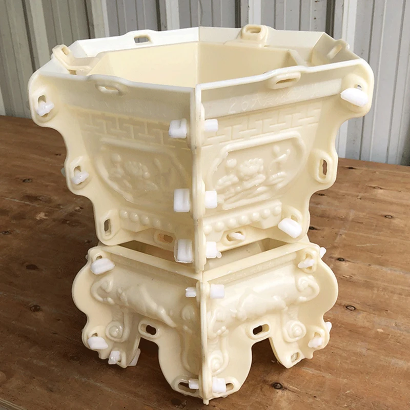 

Cement hexagonal flower pot mold cement homemade European plastic thickened potted bonsai flower tray mold concrete