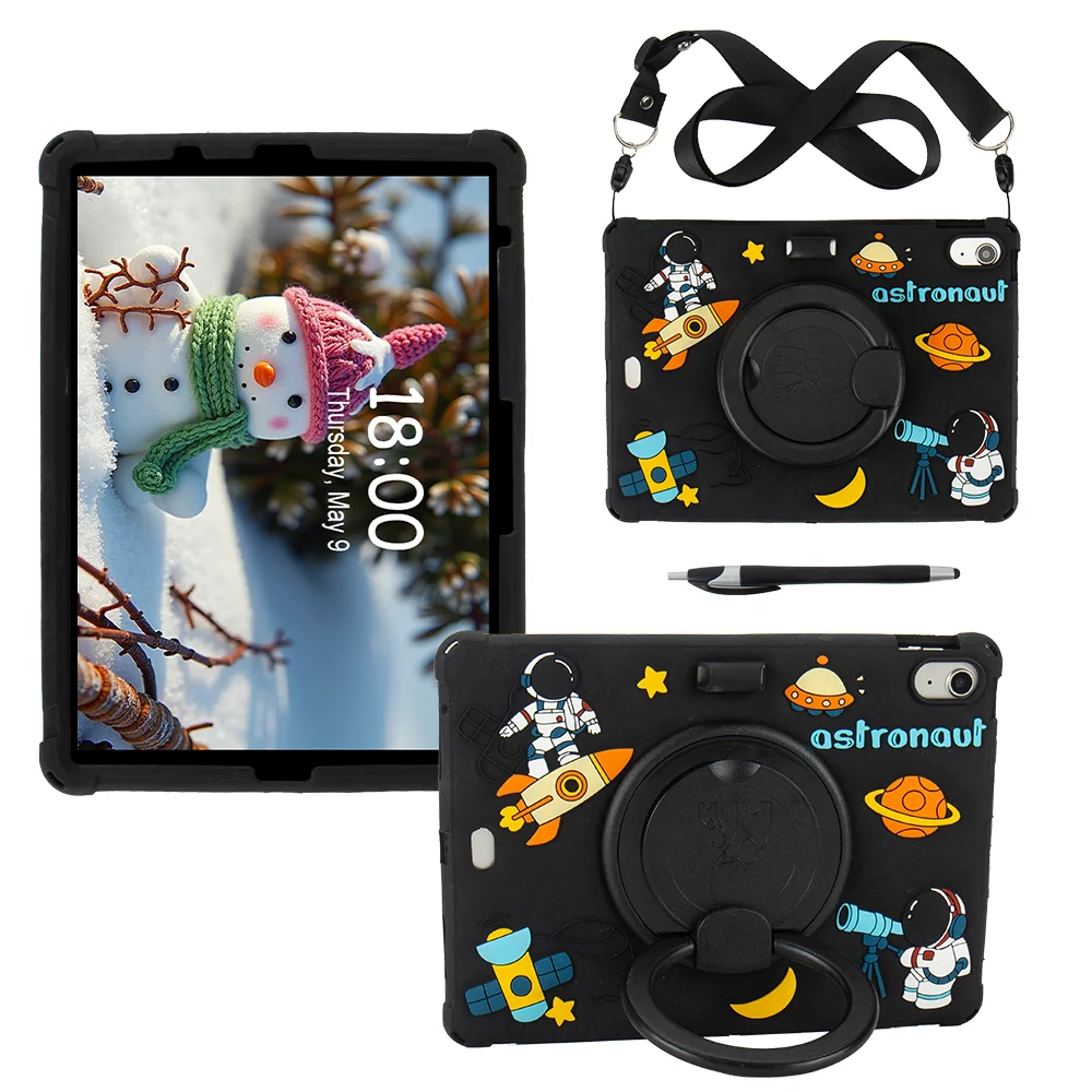 

Детский милый силиконовый чехол, универсальный для iPad A16 2025 11th 10.9 2022 10th A3354 A3355 A3356 A2757 A2777 A2696 Вращающийся чехол-подставка