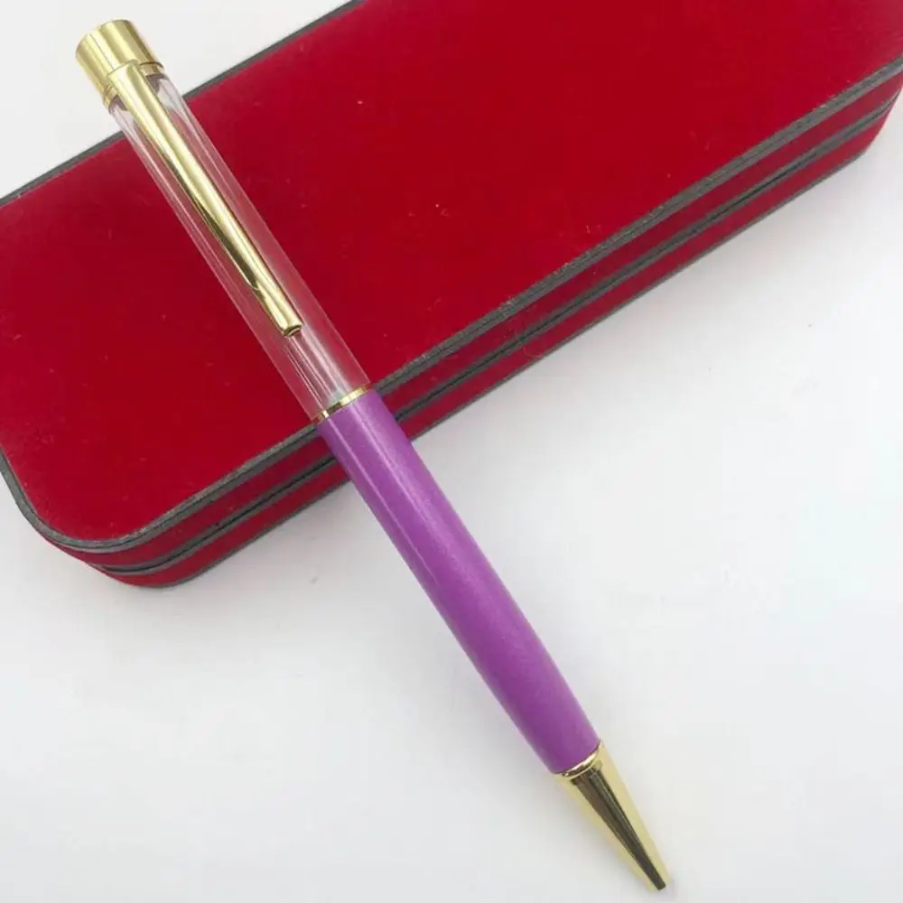 

Colorful DIY Empty Tube Ball Point Pen Metal Hollow Neutral Gel Pens Black Ink 1mm Signature Pen School Supplies