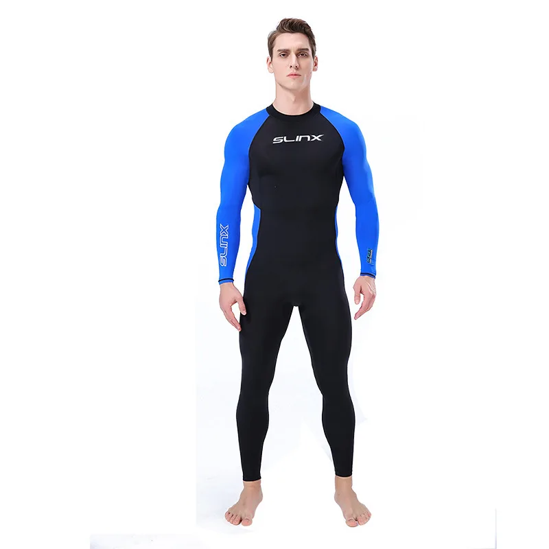 Lycra Wetsuit Men Surfing Rash Guards Snorkeling Suit Long Sleeve Back Zipper Full Body Skin Diving Suit One-piece Rash Guard