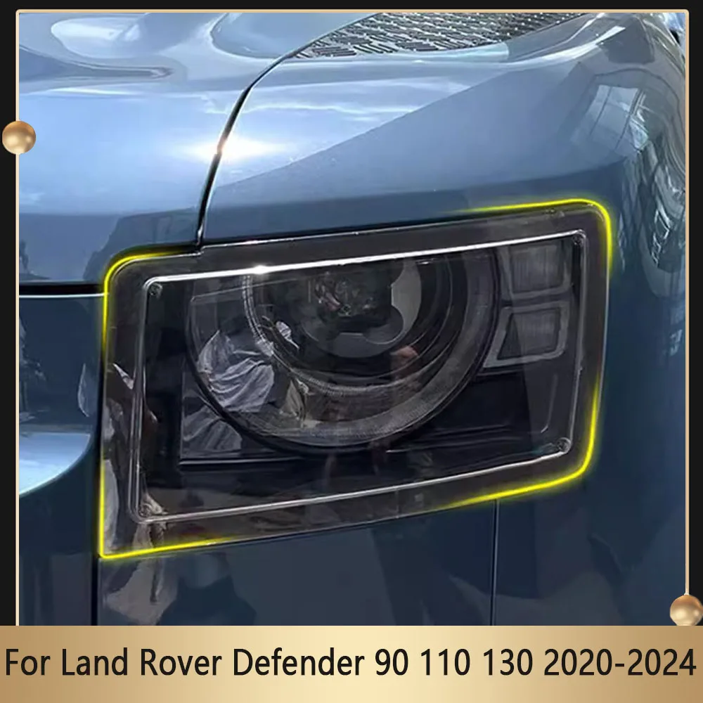 

Headlight Cover For Land Rover Defender 90 110 130 2020-2024 Headlight Frame no Destructive ABS Clear Front Head Light Caps