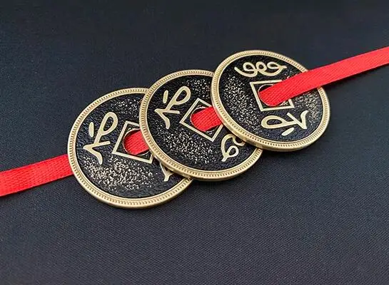 العملات الصينية والشريط جيمي مروحة العملة الكلاسيكية الخدع السحرية أوهام قريبة ماجيك الساحرة الصينية التحدي عملة التلاشي