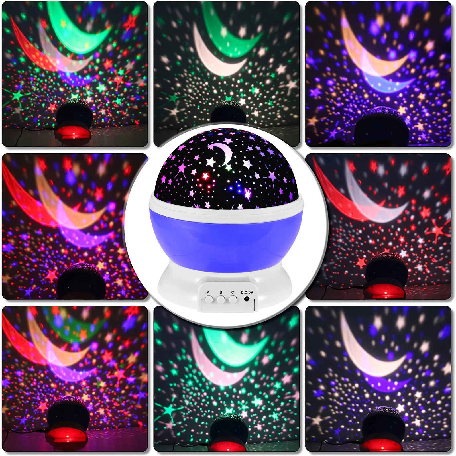 Star-Gazing Bedroom Night Light, Enchanting Rotating Starlight Projector, USB-Powered, Safe Low Voltage Decoration