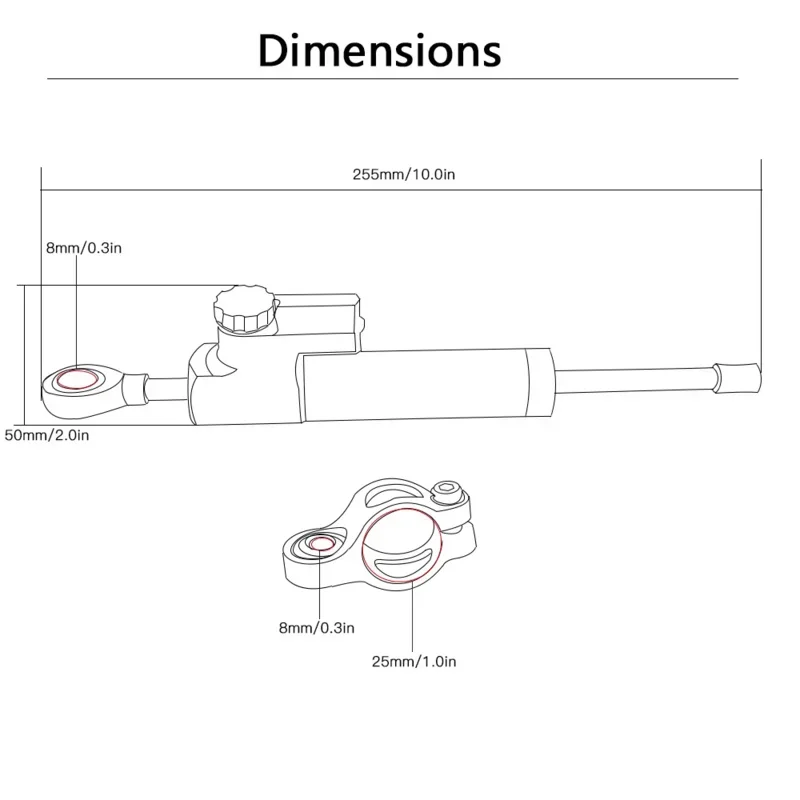 FOR HONDA CB125F CB125R CB150R CB190 CB190R CB 250R 300F 300R Adjustable Motorcycles Steering Stabilize Damper Bracket Mount Kit