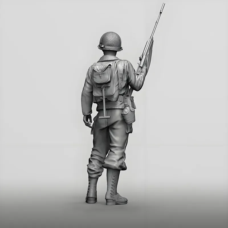 Figura de acción de soldado de artilugista Ii de la guerra mundial, Kit de modelo blanco de resina Gk, figura de soldado, temas militares sin montar y sin pintar, 1/16