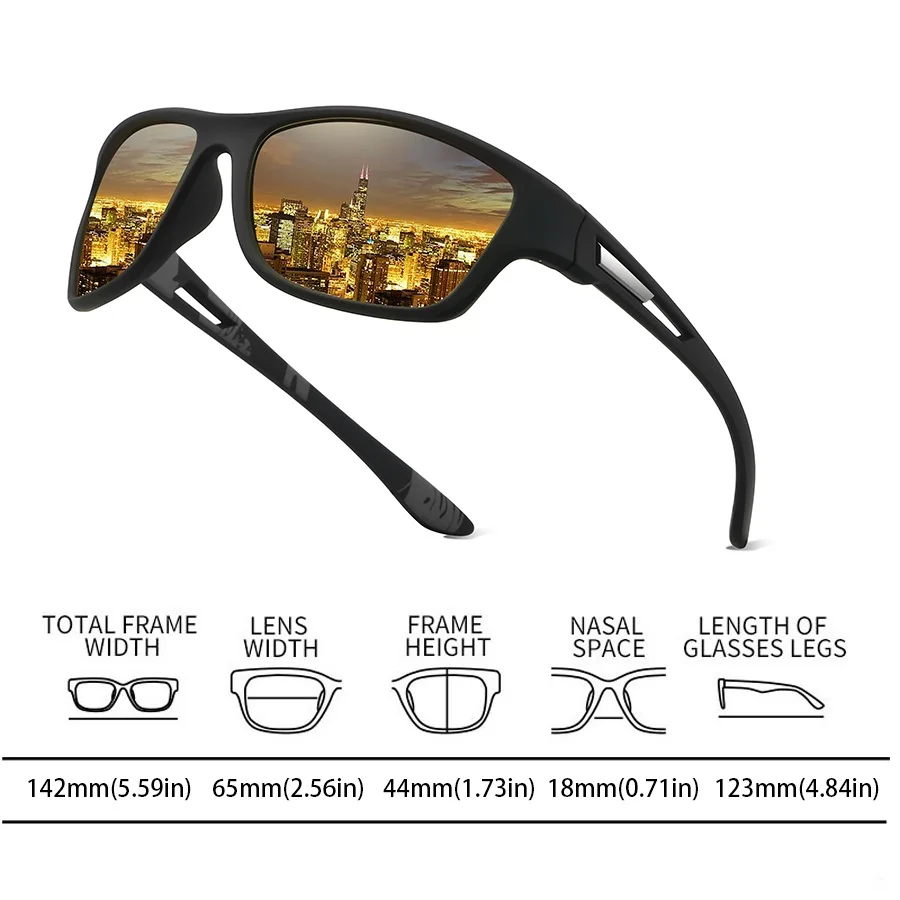 Tarnmuster-Mode-Sonnenbrille für Autofahren, Angeln, Radfahren, Sport, Herren und Damen, Laufen, Bergsteigen, Sport-Sonnenbrille mit Kette – Detail 21