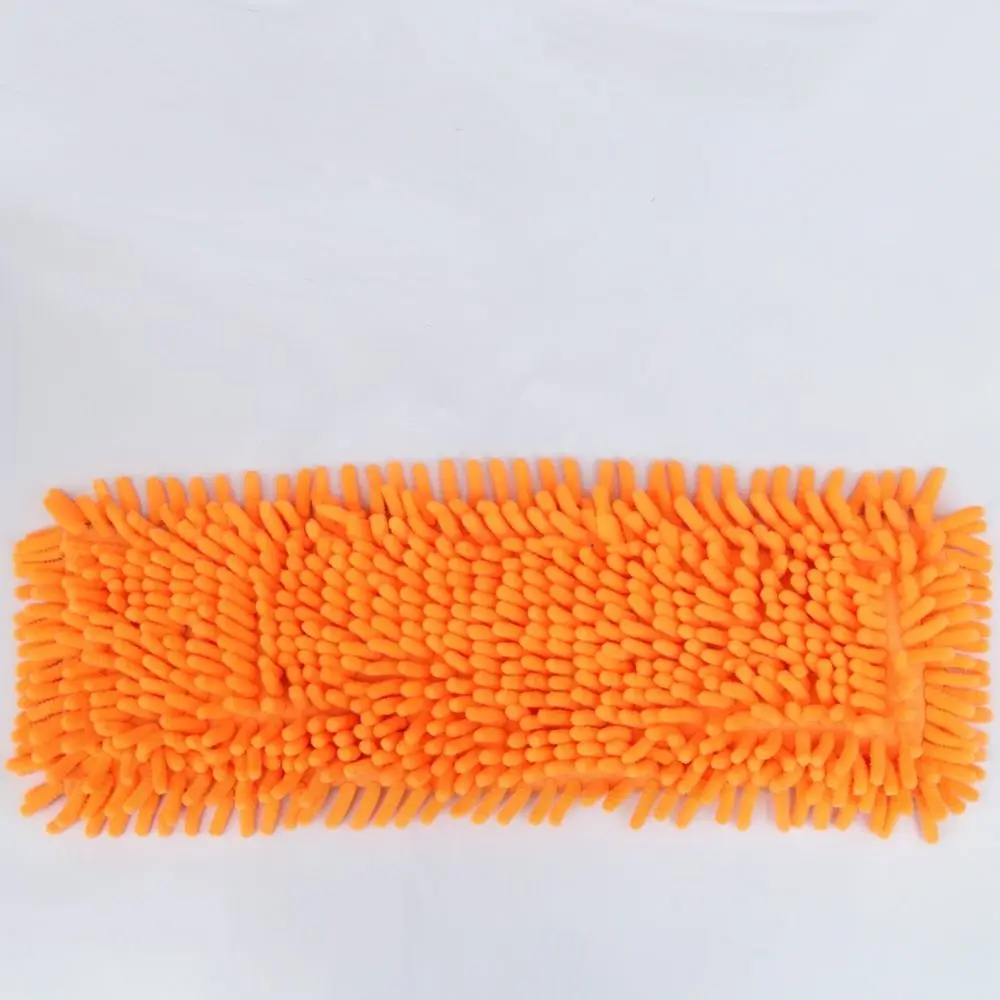 Practical Chenille Floor Mop Hands Free Design Adjustable Stainless Steel Handle Rotating Dust Mop For Home Care