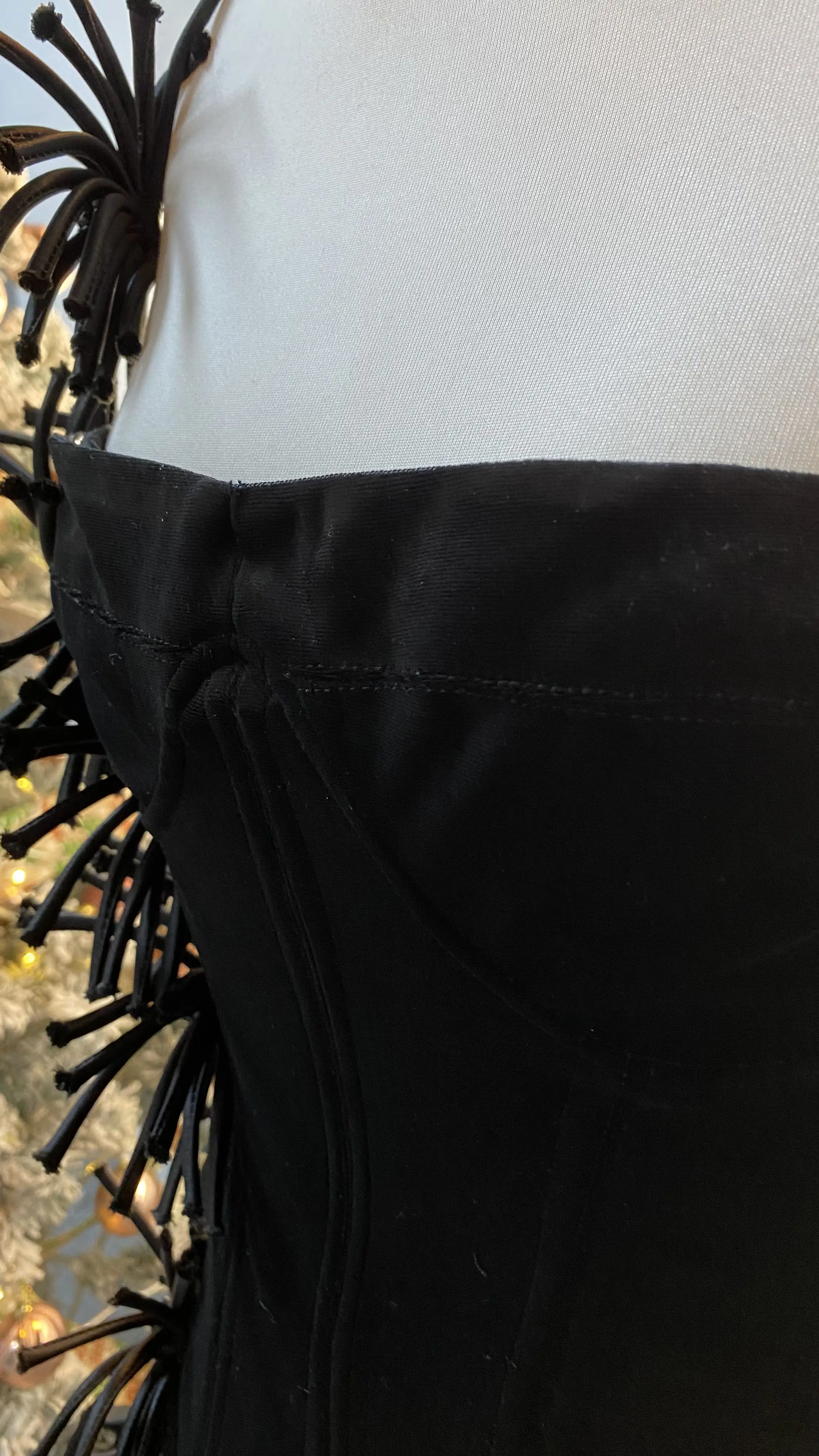 Abito da sera da ballo per festa di compleanno con corsetto in pizzo senza schienale da donna estivo increspato-GZXX044