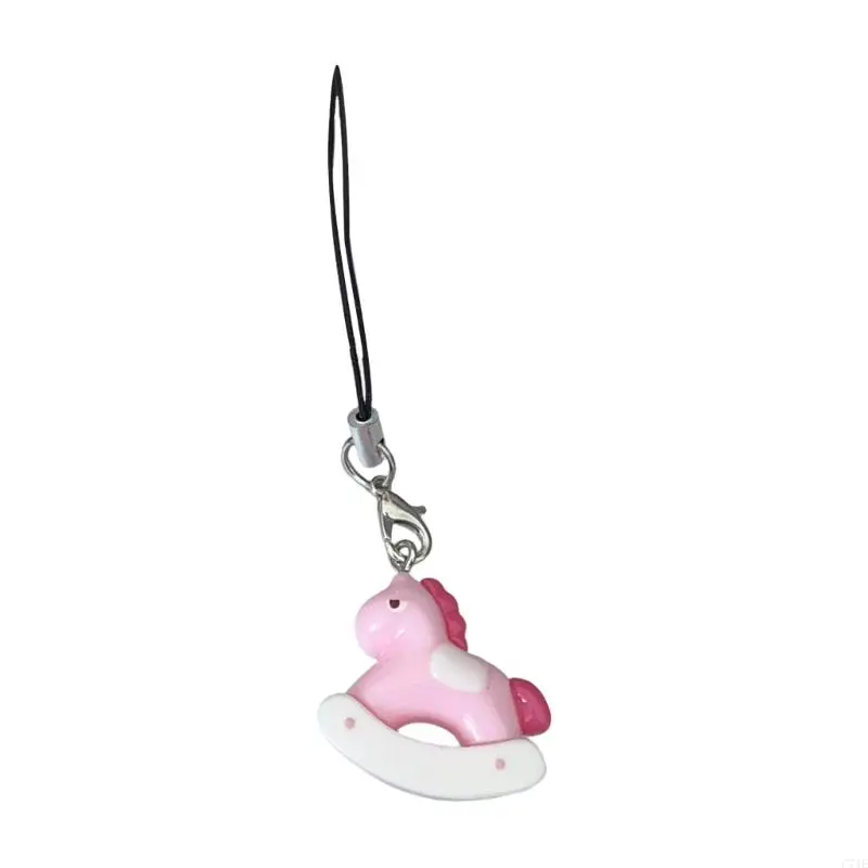 Portable Phone Cord Lanyard For Wrist Carry Colorful Horse Charm Holder