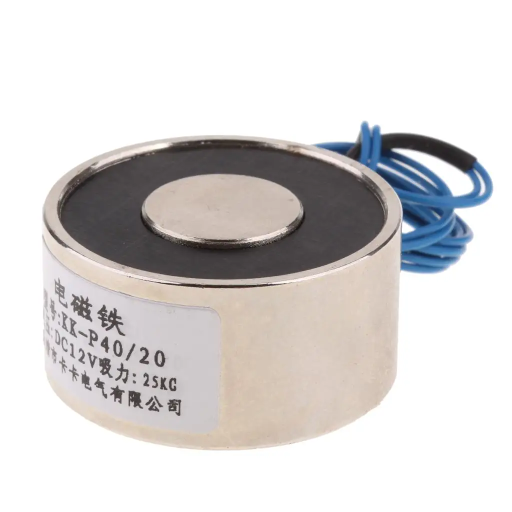 Powerful Electromagnet Solenoid 12V 800N DC Coil Magnet Lift Holding for Robot Arm Conveyor Equipment