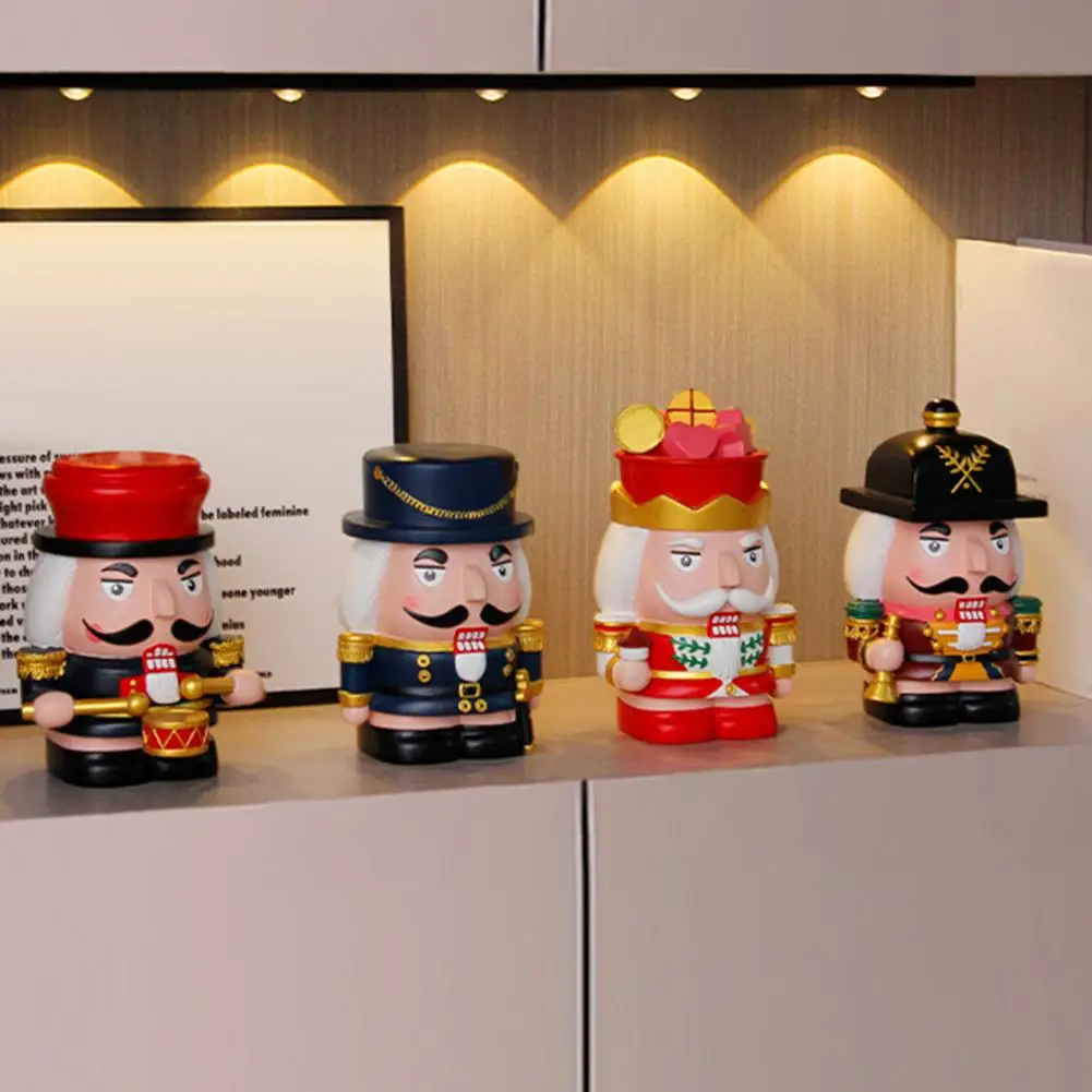 Resin Nutcracker Coin Bank Resin Nutcracker Soldier Coin Bank for Saving Seasonal Cheer Multifunctional Christmas for Holiday