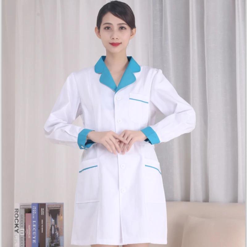White Nurse Uniforms Short Sleeve Medical Scrubs Top Lab Coat Doctor Uniform Women Outwear  Beauty Salon dress customized Logo