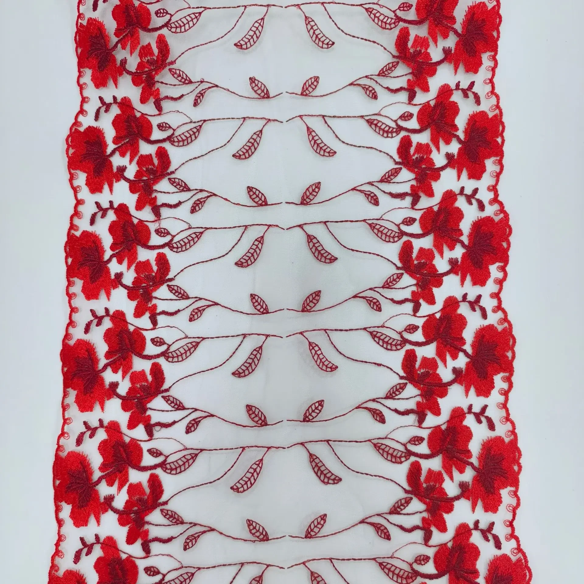 

20 ярдов красный цветок с вышивкой и кружевной отделкой подол юбки для одежды, аксессуары, нижнее белье, платье, швейные кружева