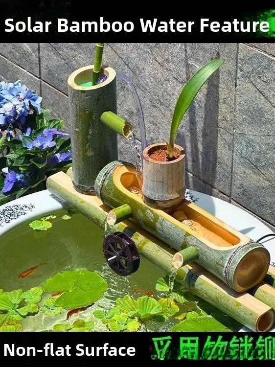 

Бамбуковый резервуар на солнечной энергии, фильтр-фильтр, фонтан, кислород, низкий уровень воды, оборудование для аквариума, домашний декор для сада