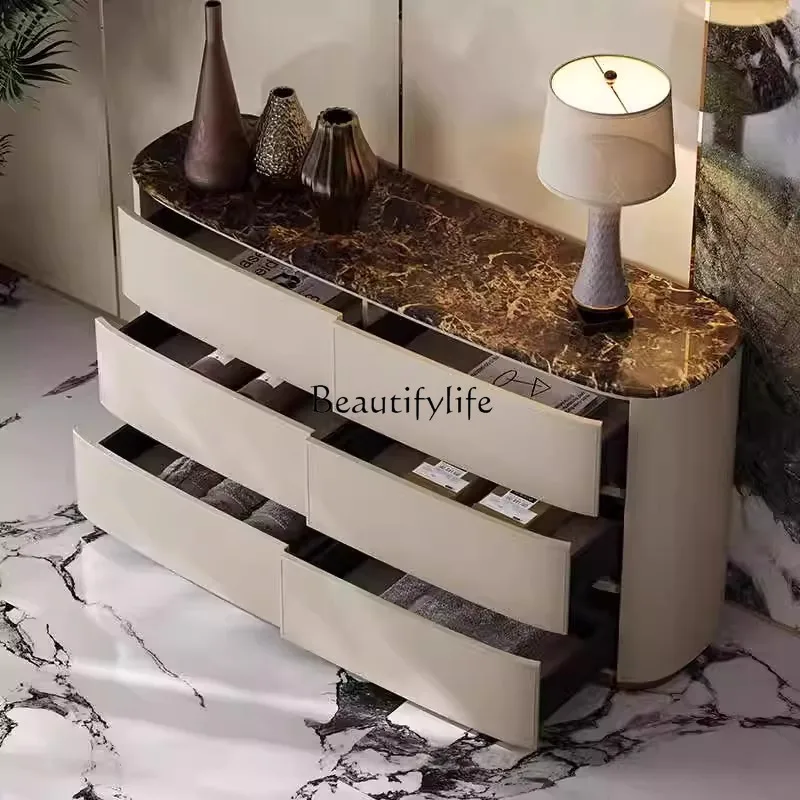 

5Light luxury six-bucket cabinet, dining side cabinet, Italian fashion, high-end living room, bedroom, storage storage, entrance