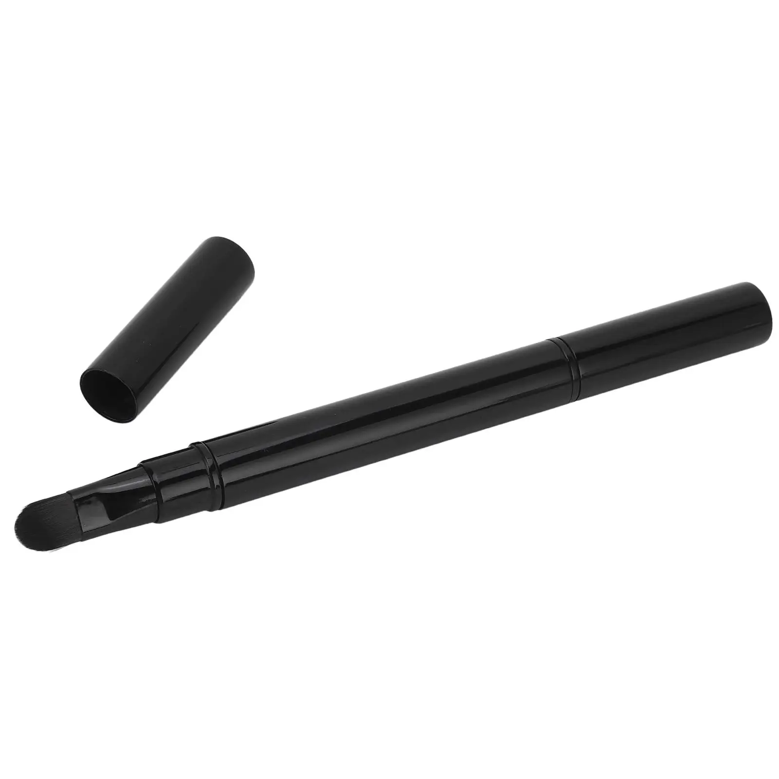 Portable 2 in 1 Concealer Brush with Lid for Easy Makeup Storage   Soft Wool Blend, Versatile Design for Outdoor Use