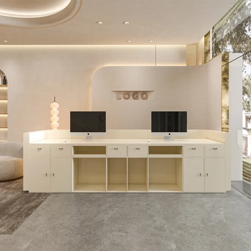 Bar Counter For Beauty Salon Aesthetic Reception Center Customer Minimalist Furniture Reseption Desk Lectern Simple Shop Cafe