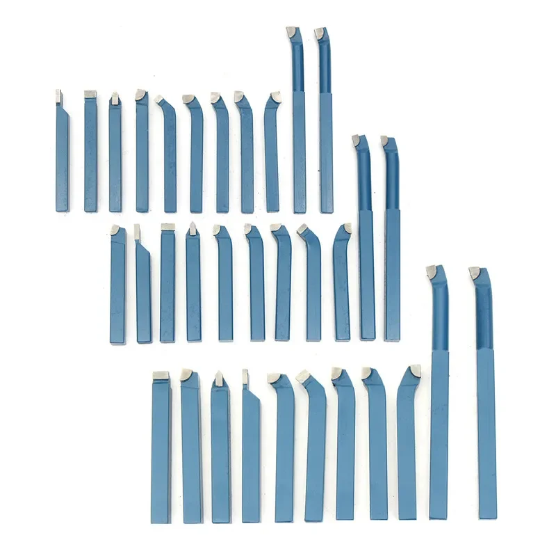 11Pcs/Set P30 8/10/12mm Carbide Tip Cutting Turning Boring Bit Mini Metal Lathe Tool Set Carbide For Metal Working Lathe Thread