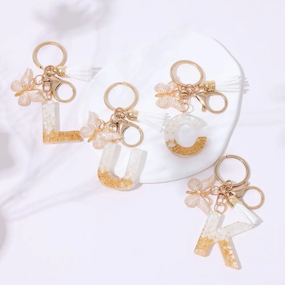 

Letter A-Z 26 Letter Keychain Dreamy Alphabet 26 Letter Butterfly Initial Keyring Tassel Sequin 26 Alphabet Key Chain