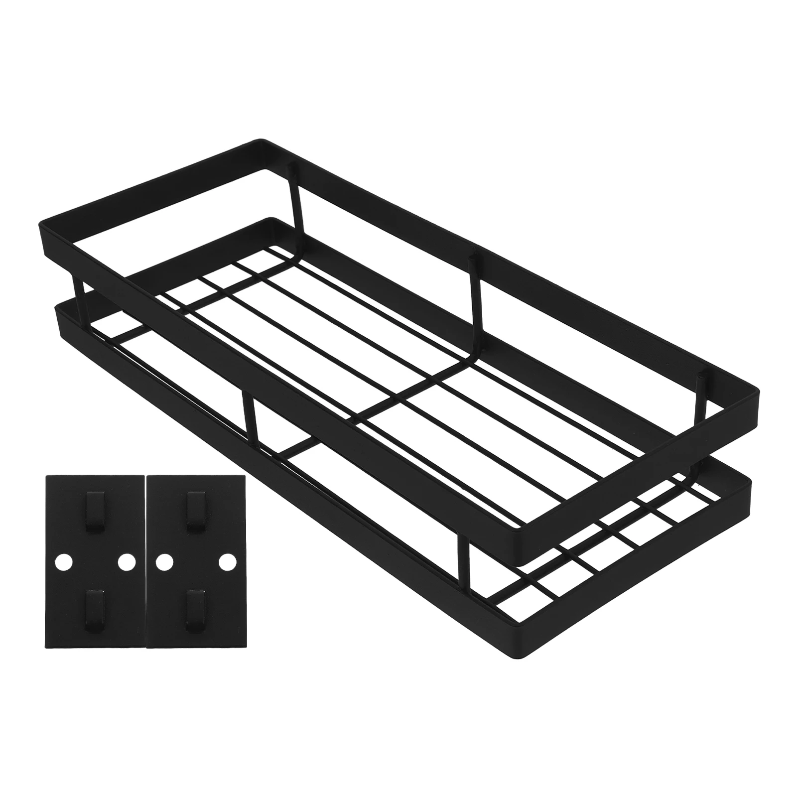 

Wall Mount Spice Rack Adhesive Metal Floating Shelf Kitchen Pantry Bathroom Organizer Storage Rack Bathroom Organizer