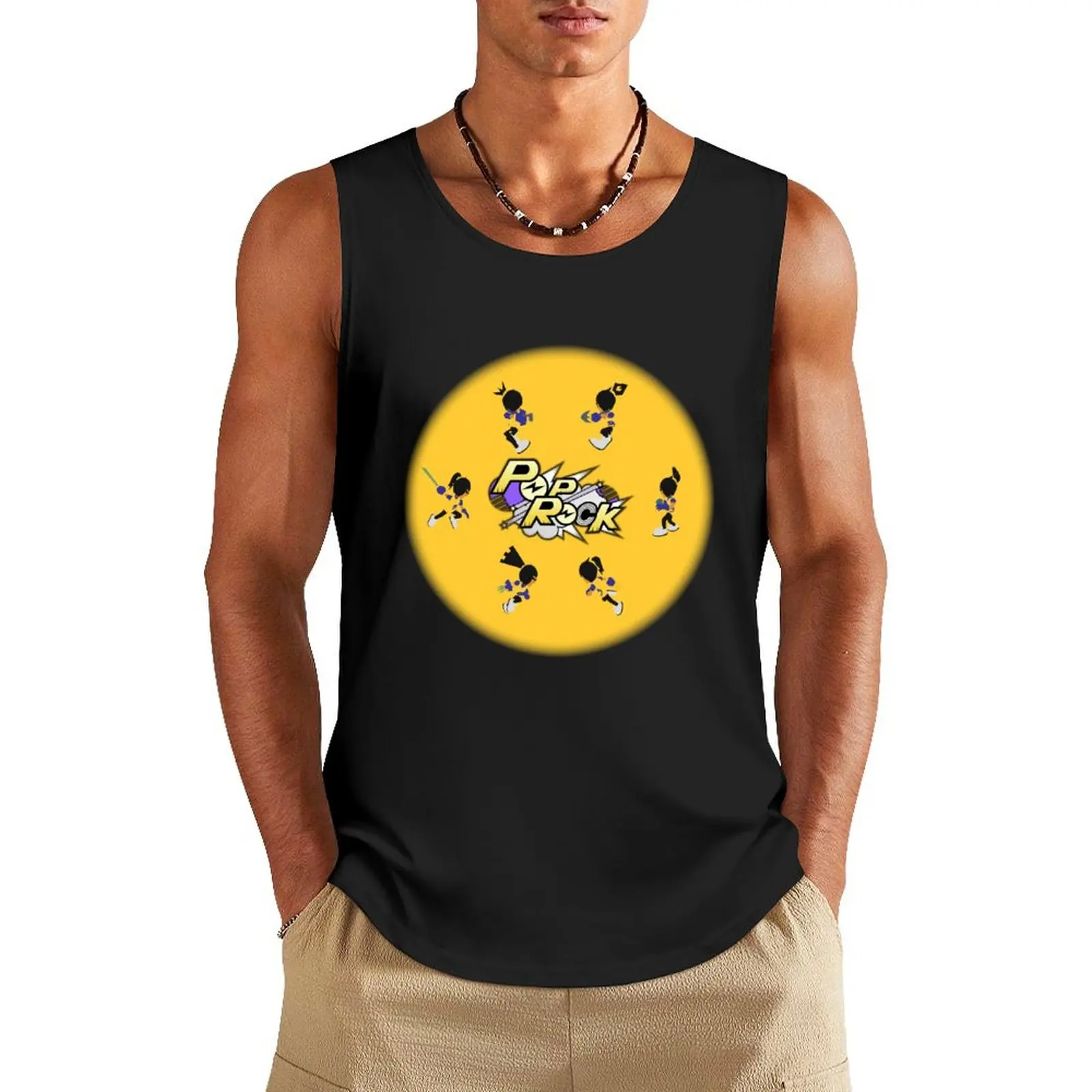 

Poprock by ODaviDesign Tank Top Male vest anime t-shirts mens gym clothes