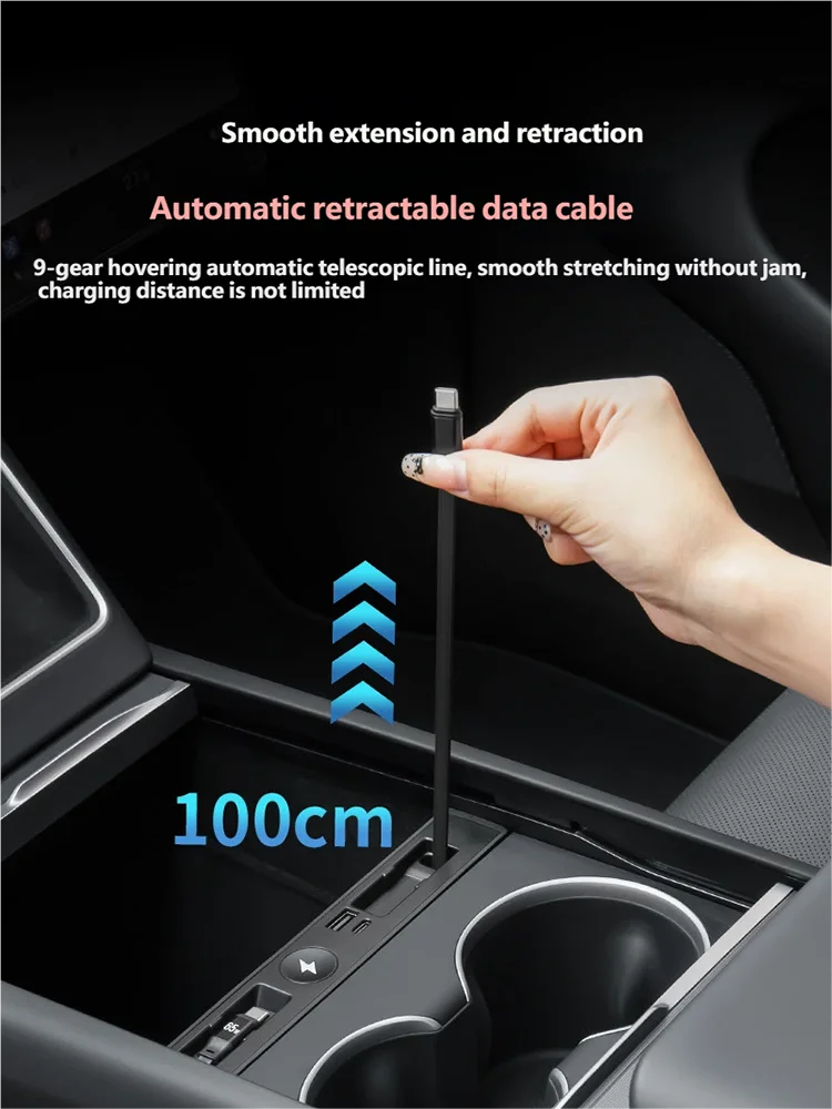 For Tesla Model Y 3 Juniper Retractable Model YL Center Console Recessed Docking Station Highland Fast Charger USB Shunt Hub