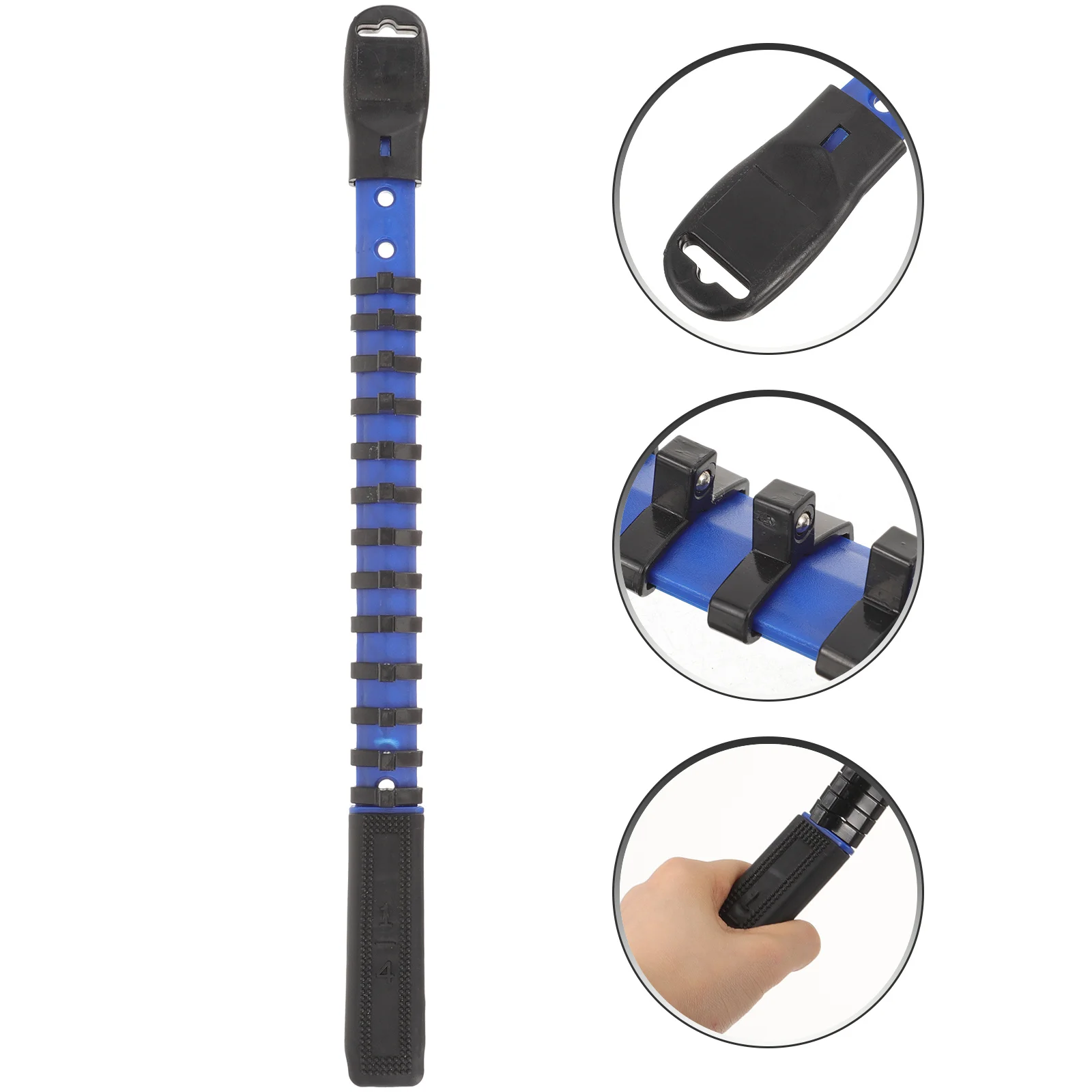 

Holder 1/4 Inch Durable Metal Rail Tray Sliding Organizer Metal Socket Rack For Sockets Storage Rack Blue