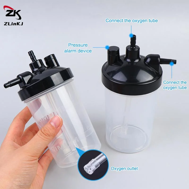 1Pcs Plastic Oxygen Bubbler Bottle Humidifier Water Humidification Bottle For Oxygen Regulator Concentrator Tool Accessories