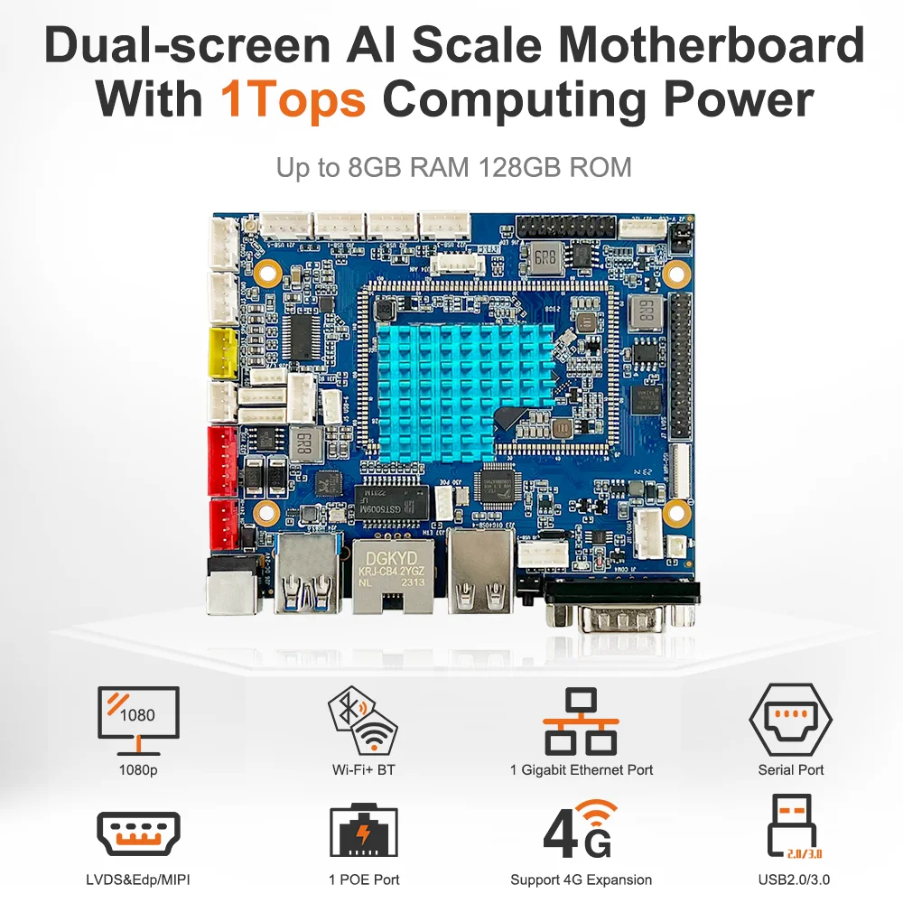 Computador de Placa Única Liontron RK3566 com 8GB de RAM DDR4 AW-Y3566, Desenvolvimento Open-Source em Linux e Android, Compatível com Máquinas de Venda