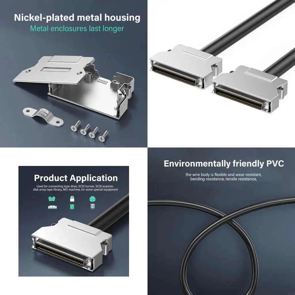 K3NB Professional SCSI Data Cable SCSI Female to Female Cable for Secure Customization 300cm/500cm
