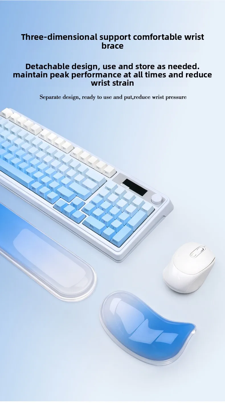 Transparente Wassertropfen-Silikon-Handballenauflage Tastaturunterlage Schreibtischmatte für Büro und Gaming in 6 Farboptionen – Detail 6