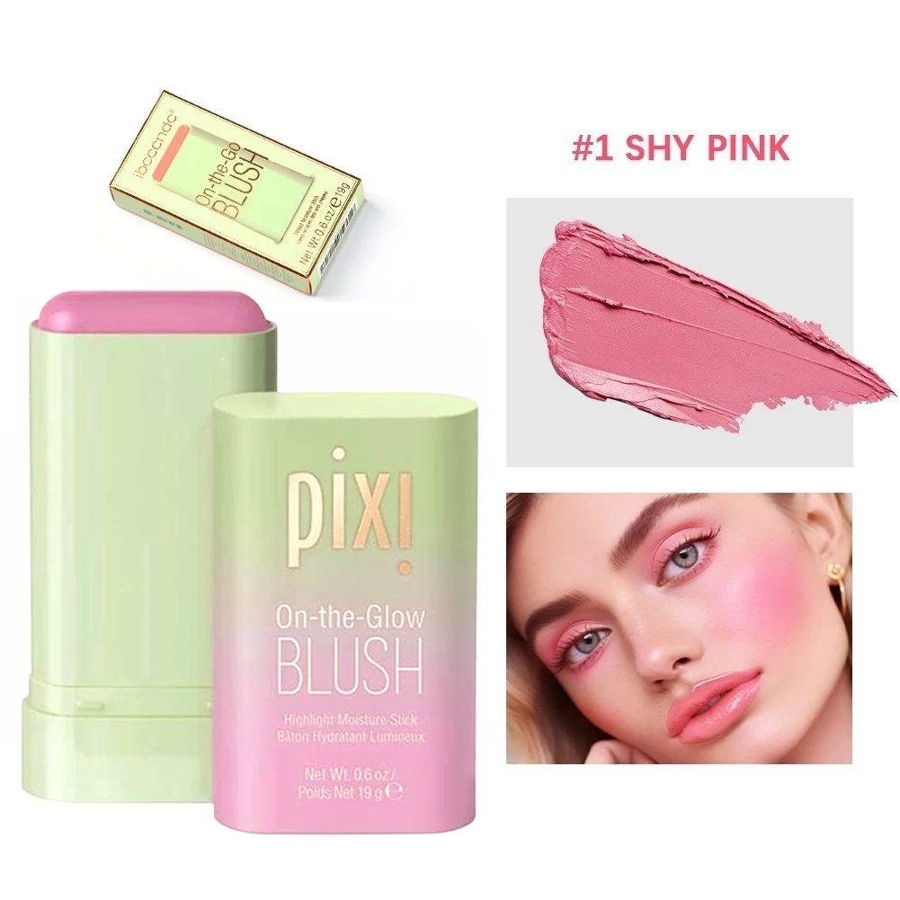 พิกซี่ บลัชออนเกาหลี ลิปสติก อายแชโดว์ แป้งบลัชออน ออลอินวัน เมคอัพสติ๊ก แมทท์ บลัชออนเนื้อแป้งสีชมพูธรรมชาติ