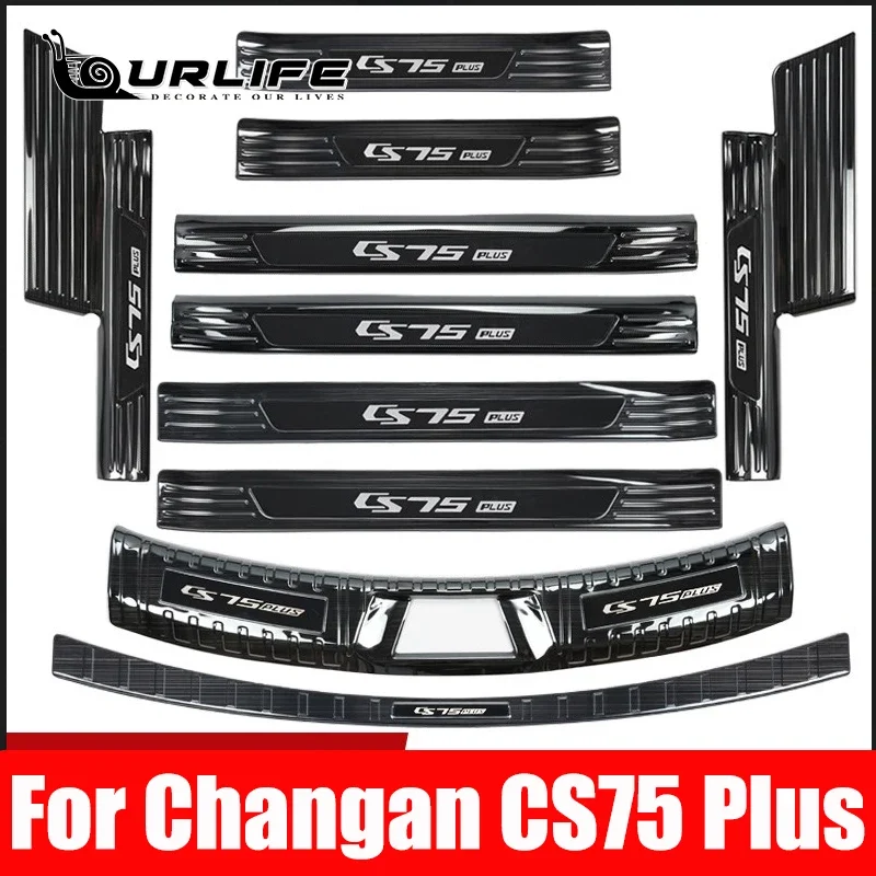 

For Changan cs75 plus 2020 2021 2022 stainless steel Rear Bumper Car door cover inside and outside door sill plate Car styling