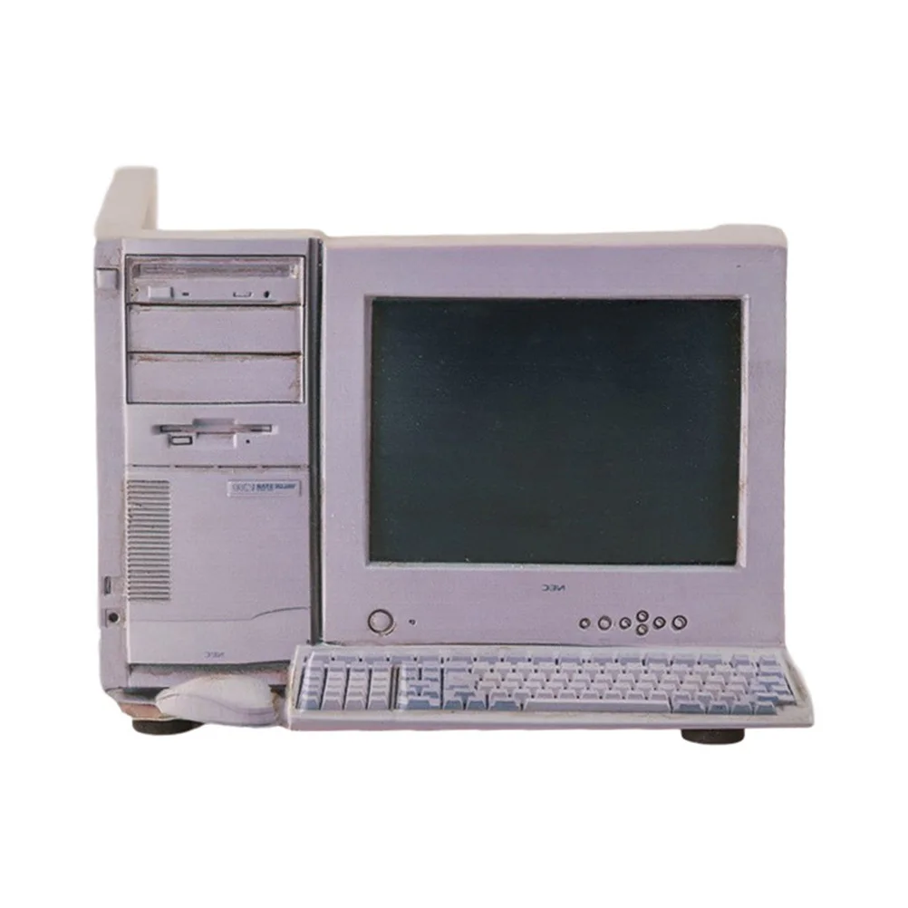 

Resin Imitation Computer Flower Pot Creative Indoor Planting Container for Small Plants Desk Window Sill Decor Garden Supply