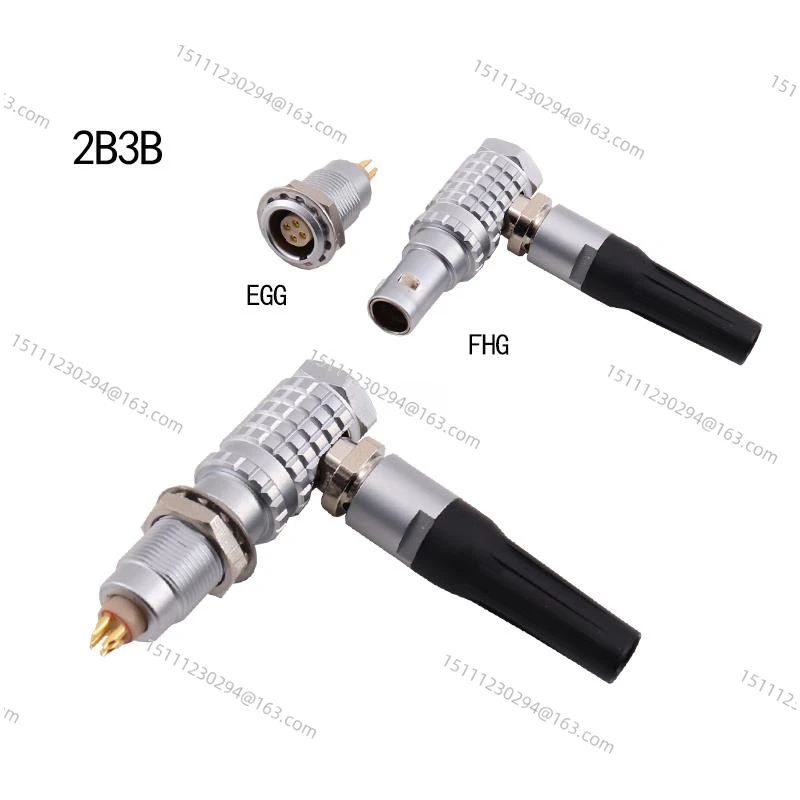 Metal Connector Bent 90 Degree Push-pull Self-locking Aviation Plug Socket FHG 2B3 B