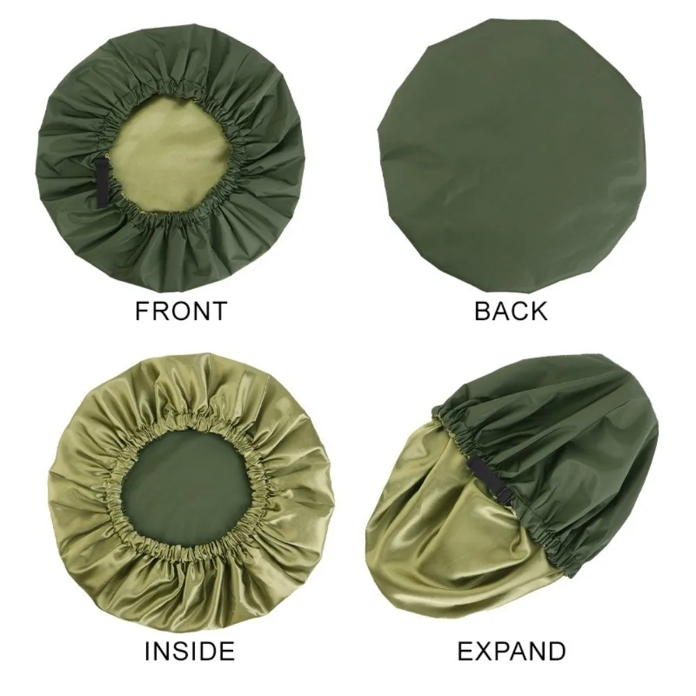 Double Layer Shower Caps Adjustable Solid Color Hair Wrap Cover Adjusting Button Waterproof Sleeping Cap Household Use