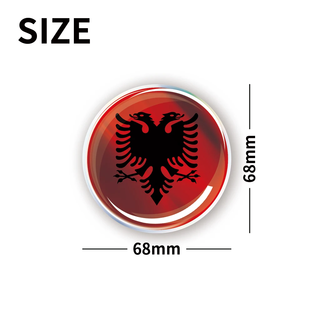 Albania Flag Algeria Colombia Laser 3D Car Stickers Epoxy Resin Badges Laser Decals Motorcycle Modification Decor Accessories
