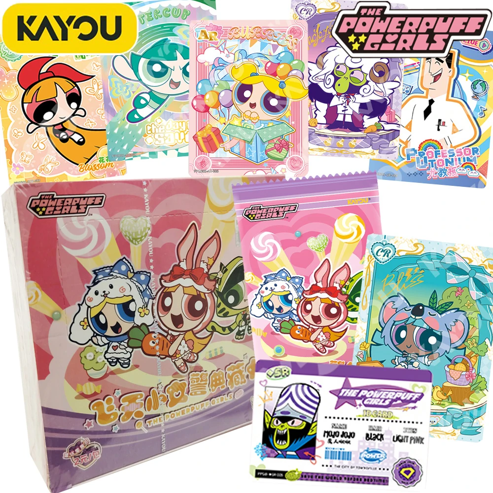 Official KAYOU The Powerpuff Girls Animation Peripheral Collection Cards Classic Cute Cartoon IP Star Surprise Hidden Cards Gift