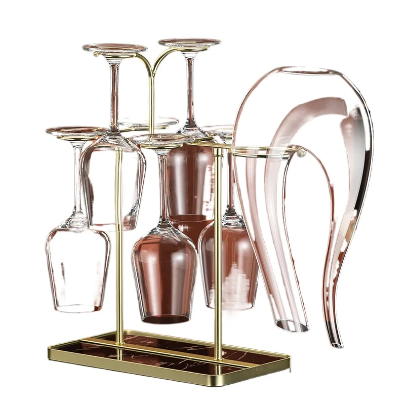 

High value light luxury high-end red wine glass decanter set household cup holder glass wine glass goblet wine set