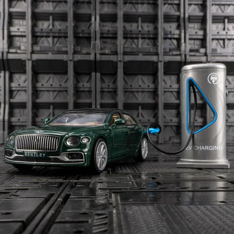 

1:38 Bentley Flying Spur Alloy New Energy Car Model Diecasts Metal Luxy Vehicles Car Model Simulation Sound and Light Kids Gifts