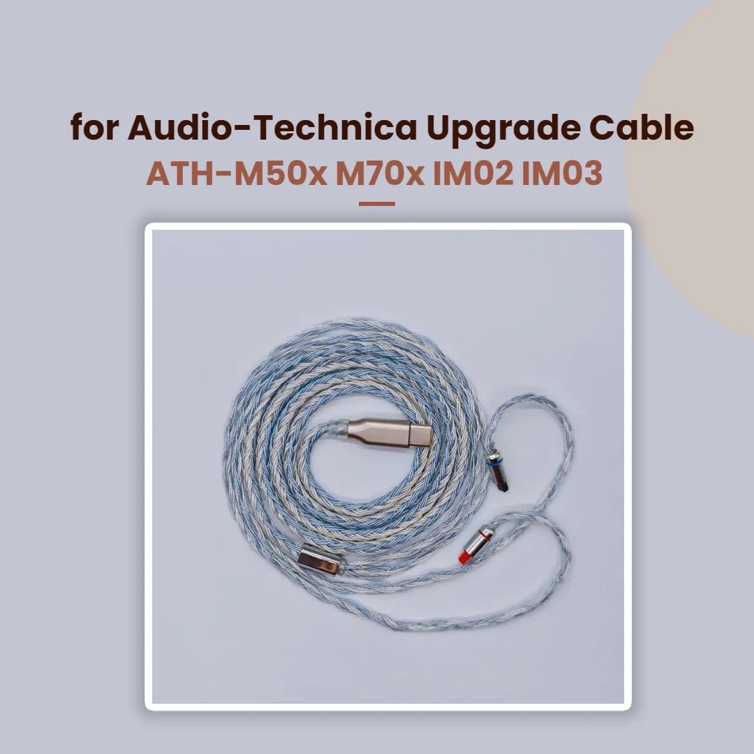 

Upgrade Cable for Audio-Technica Headphones - 24-Core OCC Silver-Plated Type-C Balanced Audio Cable for ATH-M50x M70x IM02 IM03